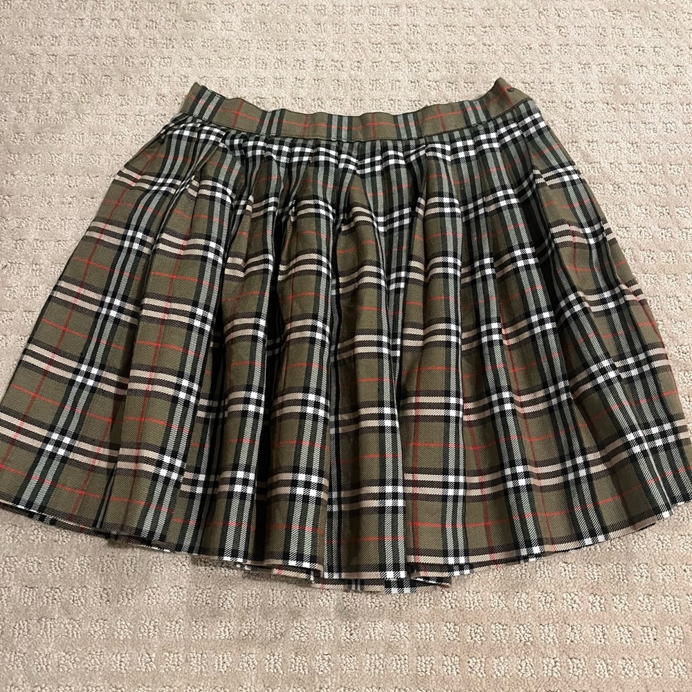 Plaid Pleated Mini Skirt Medium